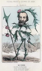 Le Thistle: karykatura o P. Tirard - ch. od 30.03.1871 „Kwiaty, Owoce i Warzywa Dnia”
