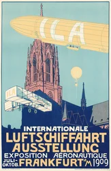 Plakat reklamowy Międzynarodowej Wystawy Lotniczej we Frankfurcie w 1909 roku