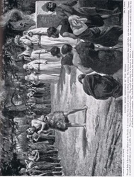 Sprawiedliwość wymierzana przez druidów, ilustracja z „Historii Narodów Hutchinsona”, c.1910