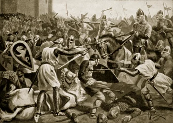 Robert wzięty do niewoli w Tinchebral, 1106, ilustracja z „Hutchinson