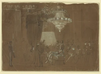 Nabożeństwo pogrzebowe nad płk Ellsworth w Białym Domu East Room Streszczenie/średnie