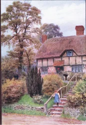 The Cottage Steps, Ardington, Berkshire, z The Cottages and the Village Life of Rural England wydanej przez Dent & Sons Limited
