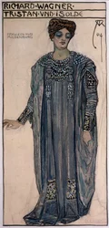Kopia projektu kostiumu dla Izoldy, do przedstawienia „Tristan i Izolda” Richarda Wagnera (1813-83) w Hofoper w Wiedniu, luty 1903, 1904
