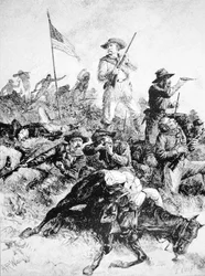 Ilustracja bitwy pod Little Bighorn, 25 czerwca