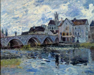 Obraz na moście Moret autorstwa Alfreda Sisleya (1839-1899) XIX w. Le Havre, Muzeum Sztuk Pięknych