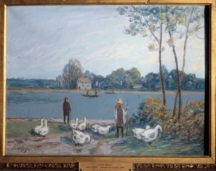 Na skraju Loingu. Obraz Alfreda Sisleya (1839 - 1899)