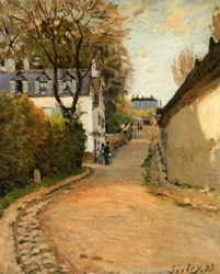 Rue de la Princesse, Louveciennes, patrząc na północ, ok. 1873 r. (olej na płótnie)
