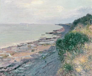Klif w Penarth, wieczór, odpływ