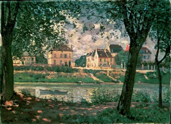 Wioska nad Sekwaną (obraz na płótnie)