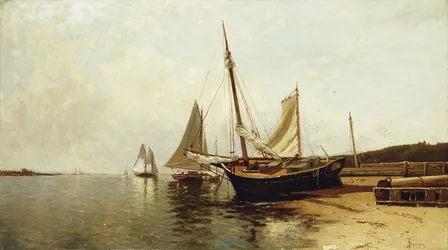 Spokojny poranek, port w Portland,