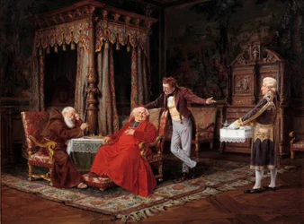 Smak jego dostojności Obraz Alfreda Webera (1862-1922) Awinion XIX w., Musee Calvet - Krewetki dla kardynała. Obraz Alfreda Webera (1862-1922)