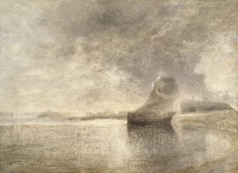 Zamek na Wyspie Świętej, Northumbria, ok. 1882-3 (akwarela na papierze)