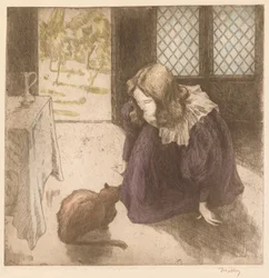Wnętrze, Dziewczynka z Kotem (La Petite fille au chat)