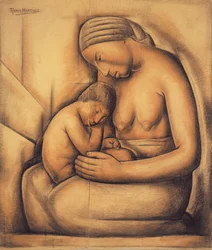 Matka Indianka, ok. 1936 (kredka na papierze)