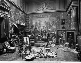 Pracownia malarza florenckiego Eduardo Gelli, przy Via Marsilio Ficino 10, Frorence (zdjęcie czarno-białe)