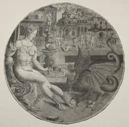 Naga kobieta i smok, 1523.