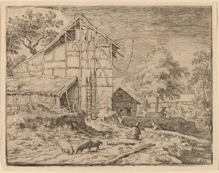 Domek z dwiema drabinami