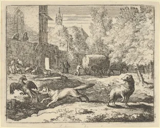 Renard chce znaleźć koguta, 1650-75.