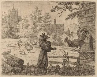 Reynard przebrany za mnicha, prawdopodobnie ok. 16451656.