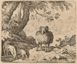 Reynard wraca do domu w towarzystwie Barana i Królika, prawdopodobnie ok. 16451656.