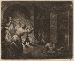 Reynard kradnie kapłona od pastora, prawdopodobnie ok. 16451656.