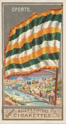 Oporto, z serii City Flags N6 dla Allen & Ginter Cigarettes Brands, 1887.
