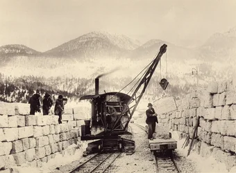 Budowa tuneli Worcheinera, rozpoczęta w 1897 r. Zdjęcie z 1905 r. (zdjęcie)