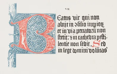 Sztuka litografii: Psałterz - Inicjał B, Płyta VIII
