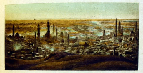Ilustracja Dineta z "Mirages" Sceny z życia arabskiego. 1906. Mirages, Scenes De La Vie Arab została zilustrowana przez Etienne Dineta z komentarzem Silmana Ben Ibrahima Bamera. Nasreddine Dinet urodził się jako Alphonse-Etienne Dinet; (1861-1929) był Fran