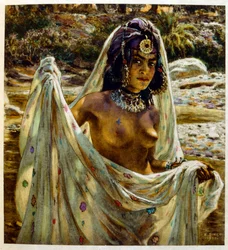 Ilustracja Dineta z „Mirages: sceny z życia arabskiego”. 1906. Mirages, Scènes de la vie arabe zostało zilustrowane przez Étienne
