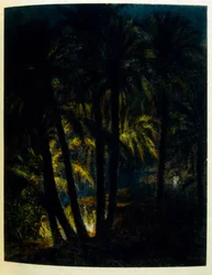 Ilustracja Dinet z „Mirages” Sceny z życia Arabów. 1906. Mirages, Scénes De La Vie Arab został zilustrowany przez Etienne Dinet z komentarzem Silmana Ben Ibrahima Bamera. Nasreddine Dinet urodził się jako Alphonse-Étienne Dinet; (1861-1929) był francuskim 