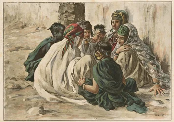 Zabawy dziewczynek w Laghouat, 1899
