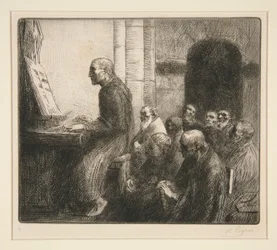 Mnich grający na organach w kościele (Moine Jouant de L