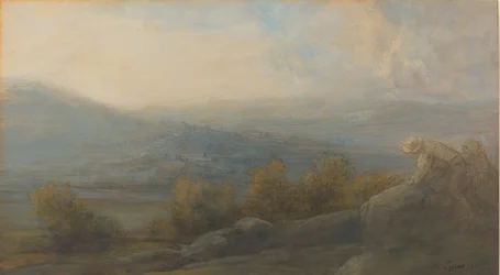 Pejzaż górski z dwiema postaciami po prawej, 1905.