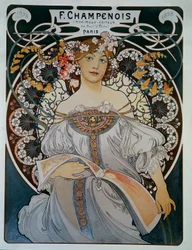 Reklama dla drukarza-wydawcy F. Champenois - by Mucha