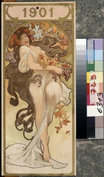 Kalendarz roku 1901. Grafika Alfonsa Marii Muchy (Alphonse Marie Mucha