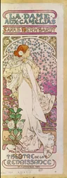La Dame aux Camelias z aktorką Sarah Bernhardt, Theatre de la Renaissance, Paryż 1894 (plakat)