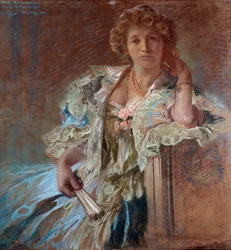 Portret Berthe Lalande. Obraz Alfonsa Muchy (1860-1939)