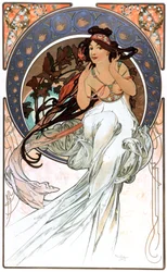 Alegoria muzyki, druk z 1898 roku