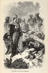 Ilustracja do „”Wspaniałych, ale autentycznych przygód kapitana Corcorana”” autorstwa Alfreda Assollanta, ilustrowana 25 winietami narysowanymi na drewnie przez A. de Neuville, Librairie Hachette et Cie w Paryżu