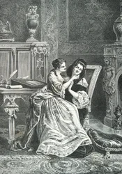 Marie Adelaide de Savoie z Mamde de Maintenon (rycina)