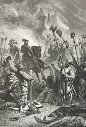 Masakra Vaudois w Luberon w 1545 r., autor: Antoine Escalin des Almars (rycina)