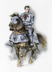 Portret znanego Bertranda Du Guesclin (rycina)