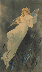 Elf z kwiatami irysa, ok. 1886-1890
