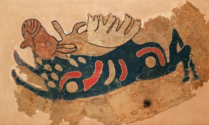 Łoś, fragment pokrowca na siodło (filc)