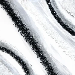 Czarno-srebrny brokatowy abstrakt