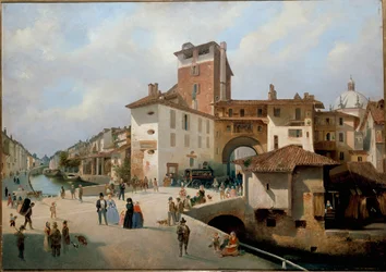 Widok na bramę Ticinese, Mediolan (obraz
