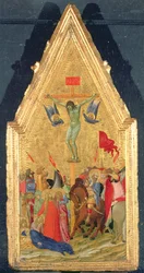 Ukrzyżowanie, ok. 1348-49 (tempera i złoty płatek na panelu)