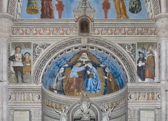Koronacja Marii Panny z Bogiem i Duchem Świętym pomiędzy Franceskiem i Ludovikiem Sforzą, 1500-1522