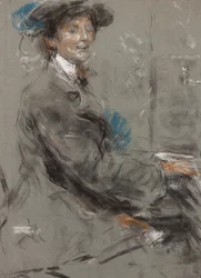 Dame Ethel Smyth (pastel na szarym papierze)